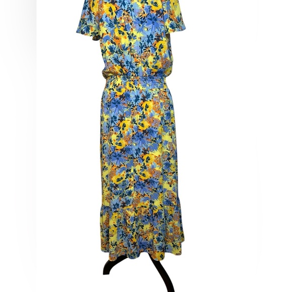 Collective concepts women’s size medium floral multicolor maxi dress lined - Picture 10 of 11